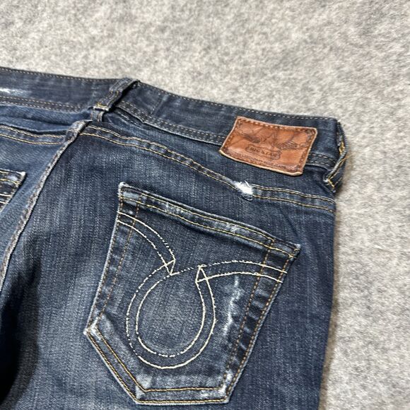 Big Star Sophie Distressed Bootcut Jeans Women's Size 28R Dark Blue Denim - Picture 7 of 9